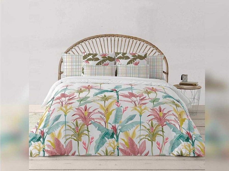 Roupa De Cama | Purline Housse De Couette 100% Coton 1 Piece Blanc A Fleurs Pastels 200X240