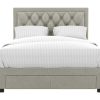 Cama Em Veludo | Vente-unique Cama Com Gavetas 180 X 200 Cm Tecido Veludo Champagne + Colchao - Leopold