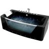 Promocoes Casa De Banho & Bem-Estar | Shower & Design Banheira De Hidromassagem De Vidro Com Leds Dyona - 1 Pessoa - 260L - 170X85X58 Cm - Preto