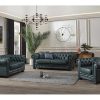 Poltrona Em Pele | LINEA SOFA Poltrona Chesterfield Brenton 100% Pele De Bufalo Superior Cor Verde-Acinzentado