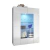 Biblioteca, Vitrina, Estante | Vente-unique Vitrina Com Leds E 2 Portas Em Vidro Lacada A Branco - Calisto