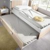 Cama Dupla | Vente-unique Conjunto Quarto Completo Cama 90 X 190 Cm + Mesa De Cabeceira + Guarda-Roupa - Sonia