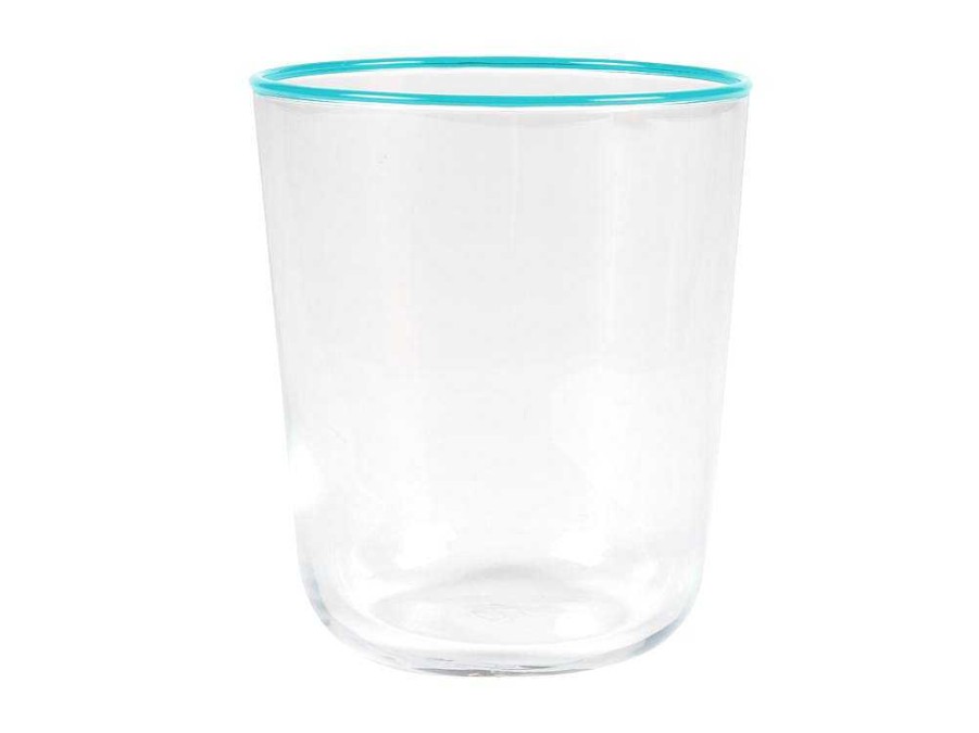 Louca E Utensilios De Cozinha | OZAIA Conjunto De 6 Copos De Agua Com Borda Azul 31,5 Cl - D. 8 X A. 9,5 Cm - Azuran