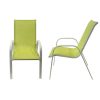Conjunto Mesa E Cadeiras De Jardim | Happy Garden Conjunto De 4 Cadeiras Marbella Em Textilene Verde - Aluminio Branco