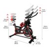 Fitness | Vente-unique Bicicleta De Exercicio Estacionaria Para Ciclismo De Interior Com Volante De Transmissao Por Correia 8Kg