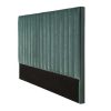 Cabeceira E Ponte De Cama | Vente-unique Cabeceira De Cama Com Costuras Verticais De 160 Cm Em Veludo Cor Verde Amendoa - Sarah