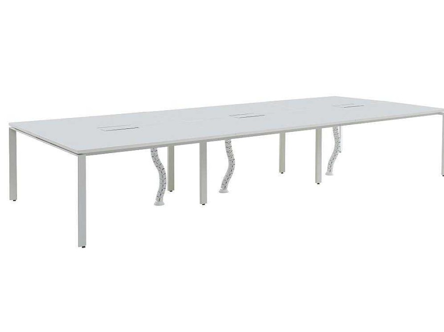 Mobiliario De Escritorio | Workēa Mesa De Escritorio 6 Pessoas Branco C140 Cm - Downtown