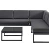 Conjunto Relax De Jardim | MYLIA Conjunto De Jardim Em Aluminio: Mesa De Centro E Sofa De Canto Levadico, 6 Lugares - Antracite - Palaos Ii De Mylia