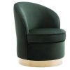 Poltrona Em Tecido | Vente-unique Cadeirao Em Veludo Verde Abeto - Sanela