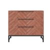 Comoda | Vente-unique Comoda 3 Gavetas, Madeira De Acacia E Metal, Natural E Preto - Vedila