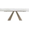 Mesa De Jantar | PASCAL MORABITO Mesa De Jantar Extensivel 6 A 10 Lugares Em Ceramica E Metal, Efeito Marmore Branco E Bege - Lozipa De Pascal Morabito