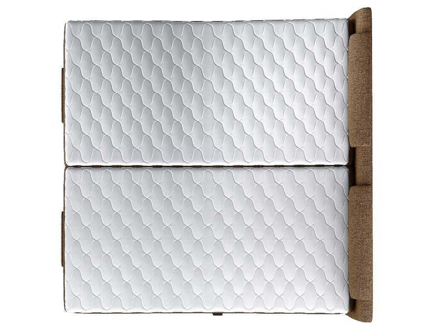 Cama De Adulto | Palacio Conjunto Boxspring Cabeceira De Cama + Sommier De Relaxamento Eletrico + Colchao + Sobrecolchao Castel Da Palacio - 2X80X200 Cm - Tecido Bege