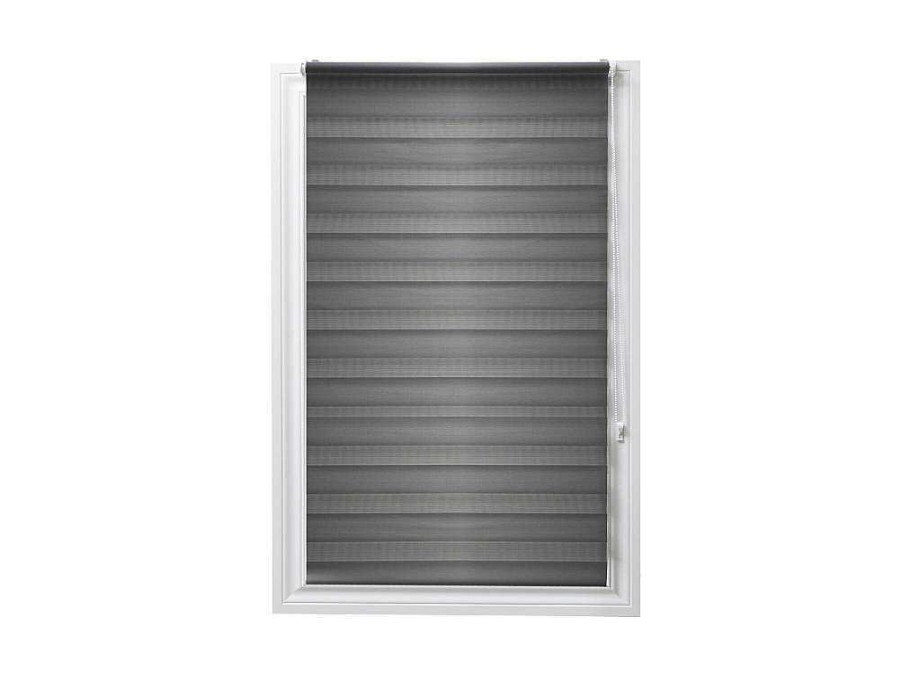 Persianas De Interior | Vente-unique Estore Enrolador Dia/Noite Em Poliester - 90 X 180 Cm - Cinza - Barili