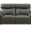 Sofa De Relaxamento Eletrico | Vente-unique Sofa De 2 Lugares Relax Eletrico Em Pele Taupe - Metronomya