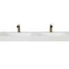 Lavatorio | Shower & Design Lavatorio Duplo Suspenso Em Superficie Solida Efeito Marmore Branco De C120,2 X L45,2 X A8 Cm - Kodiak