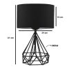 Candeeiro De Mesa | OZAIA Conjunto De 2 Candeeiros De Mesa Em Metal Cor Preto E Abajur Em Tecido De A. 41 Cm - Anaia