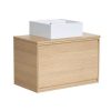 Movel Lavatorio Individual | Vente-unique Movel Suspenso De Casa De Banho Com Lavatorio De Pousar, Folha De Carvalho, 80 Cm - Mesliva