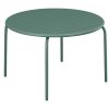 Conjunto Mesa E Cadeiras De Jardim | MYLIA Conjunto De Jantar De Jardim Metal, Uma Mesa Redonda D.130 Cm E 6 Cadeiras Empilhaveis Verde Amendoa - Mirmande De Mylia