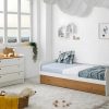 Cama De Crianca | Vente-unique Cama Dupla Banco 2X90X190 Cm Mdf Branco E Cerejeira - Juliette