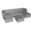 Conjunto Relax De Jardim | Happy Garden Bonifacio Conjunto De Moveis De Jardim Em Resina Tecida Cinzenta 6 Lugares - Almofada Cinzenta