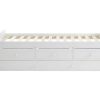 Cama Dupla | Vente-unique Cama Dupla Com 3 Gavetas De 90 X 190 Cm Em Mdf E Pinho Cor Branco + Colchao - Titouan