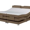 Cama De Adulto | Palacio Conjunto Boxspring Cabeceira De Cama + Sommier De Relaxamento Eletrico + Colchao + Sobrecolchao Castel Da Palacio - 2X90X200 Cm -Tecido Bege