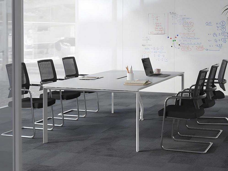 Cadeira De Escritorio | Workēa Cadeira De Reunioes Profissional Em Tecido E Metal Cromado Cor Preto - Marunouchi