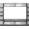 Movel De Tv | Vente-unique Movel De Tv Com Espacos De Arrumacao E Com Leds - Mdf Lacado A Branco - Chace