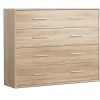 Comoda | Venprodin Comoda 4 Gavetas 80X90X35 Cambriano-Branco