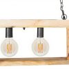 Candeeiro Suspenso | OZAIA Candeeiro De Teto Industrial Estrutura Retangular Em Madeira Madeira E Metal - 4 Lampadas - A. 31 X C.100 Cm - Natural E Preto - Olius