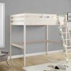 Cama Alta | Vente-unique Cama Alta 140X190 Cm Em Pinho Macico Branqueado - Gedeon Ii