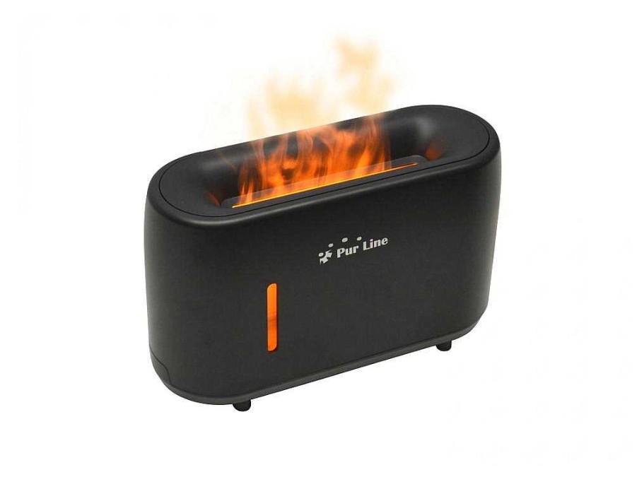 Objeto De Decoracao Interior | Purline Diffuseur D'Aromes A Ultrasons Avec Effet De Flamme En Noir
