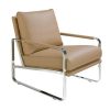 Promocoes Sofas & Poltronas | Angel Cerda Bancos De Poltrona Estofados Em Couro Ecologico Com Estrutura De Aco Inoxidavel Cromado. 5046