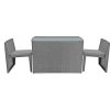 Conjunto Mesa E Cadeiras De Jardim | Happy Garden Santorin Moveis De Jardim Embutidos Em Resina Cinzenta Para 2 - Almofadas Cinzentas