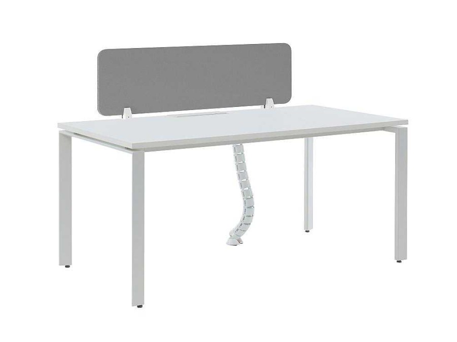 Mobiliario De Escritorio | Workēa Secretaria Profissional 1 Pessoa Branco C160 Cm Com Separador - Downtown