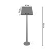 Candeeiro De Pe | TOSEL Candeeiro De Pe Tosel Manon Tecido Coluna Preto D40 X H155 Cm