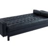 Sofa Cama Clic-Clac E Dobravel | Vente-unique Sofa Cama Clic Clac Em Pele Sintetica Preto - Eleanor