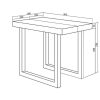 Consola | Skraut Home Mesa Consola Extensivel, 300, Para 14 Pessoas, Pes De Madeira, Cimento