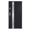 Porta De Entrada | Vente-unique Porta De Entrada Em Aco Envidracado Com Inox De A.207 X L.100 Cm Cor Antracite Com Abertura Para A Direita - Braga