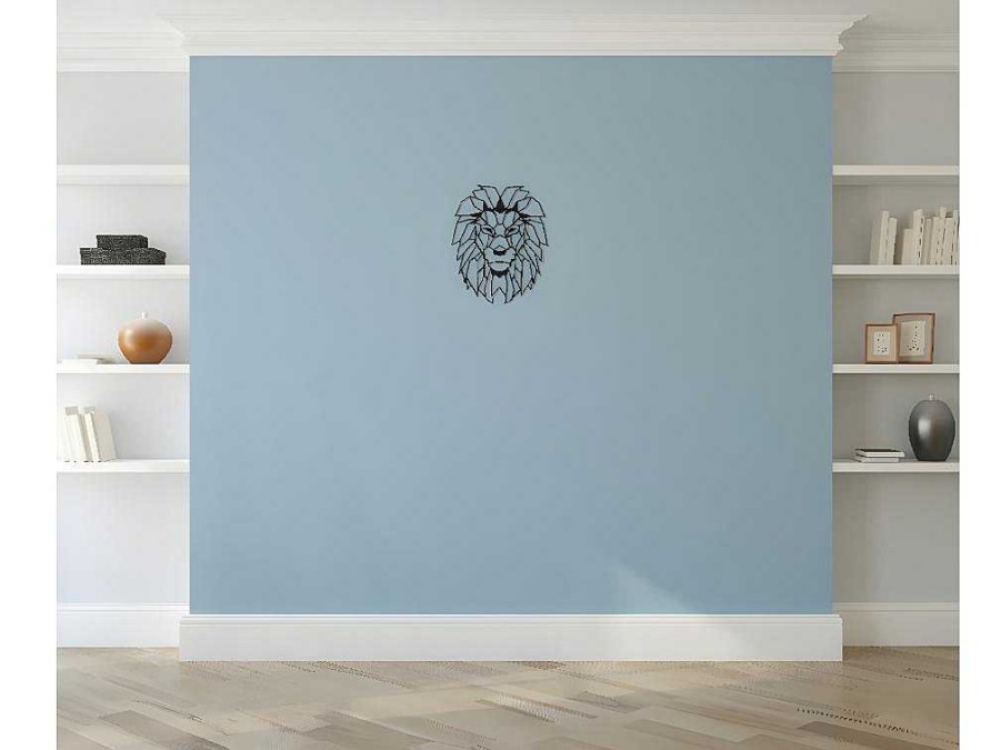 Placa De Parede Decorativa | EPIKASA Decoracao Metalica Leao 4, Preto, 40X1,5X50 Cm, Epikasa