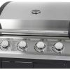 Barbecue, Braseiro De Jardim, Plancha | Vente-unique Barbecue A Gas Com 4 Bicos E 1 Fogao Lateral 143X54X115 Cm - Smoky