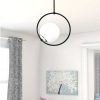 Luz De Teto | OZAIA Candeeiro De Teto Em Metal Com Globo Em Vidro De A. 39 Cm Cor Preto E Branco - Dulonay
