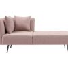 Chaise Longue | Vente-unique Chaise-Longue Direita Em Tecido Cor-De-Rosa - Napasa