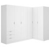 Armario E Roupeiro | Vente-unique Roupeiro De Canto 6 Portas E 3 Gavetas C213 Cm Branco - Listowel