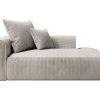 Chaise Longue | Vente-unique Chaise Longue Esquerda Veludo Canelado Bege - Pineta