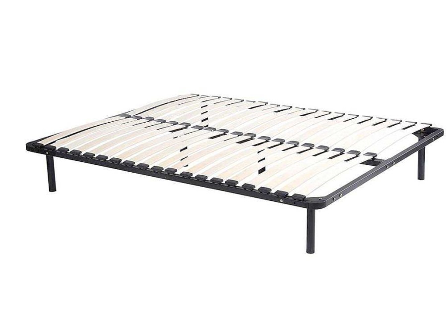 Sommier | Ysmée Estrado De Ripas Para Montar 160 X 200 Cm - 2 X 19 Ripas - Com Pe - Preto