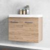Promocoes Casa De Banho & Bem-Estar | Vente-unique Movel Suspenso Lavatorio Individual Cor Natural Claro 60 Cm - Laurine