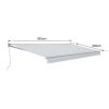 Toldo E Persiana De Exterior | Happy Garden Toldo Saule 3,95 3M - Tecido Cinzento E Estrutura Cinzenta