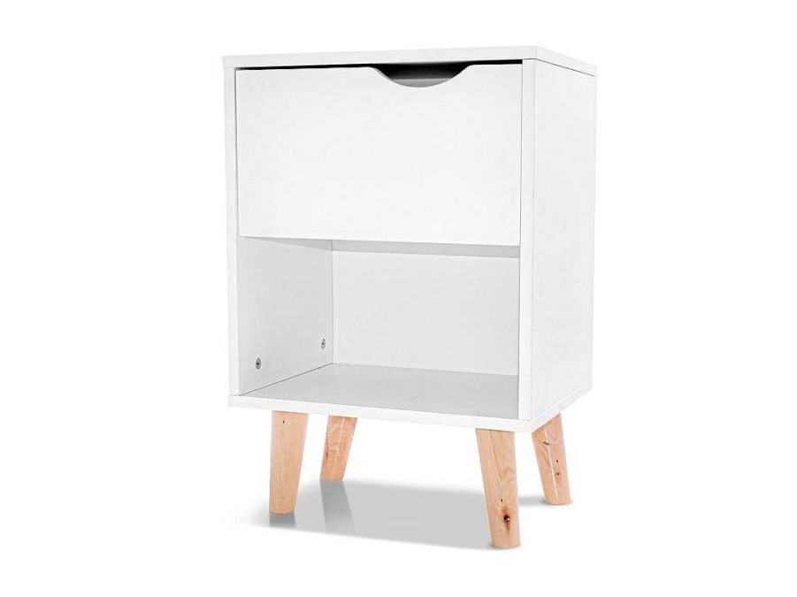 Movel Para Quarto De Criancas | Frankystar Andrea - Mesa De Cabeceira De Design Em Madeira Com Gaveta E Prateleira Larga