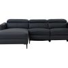 Sofa De Relaxamento Eletrico | LINEA SOFA Sofa De Canto Esquerdo Articulado Eletrico Em Couro Preto - Fuseta
